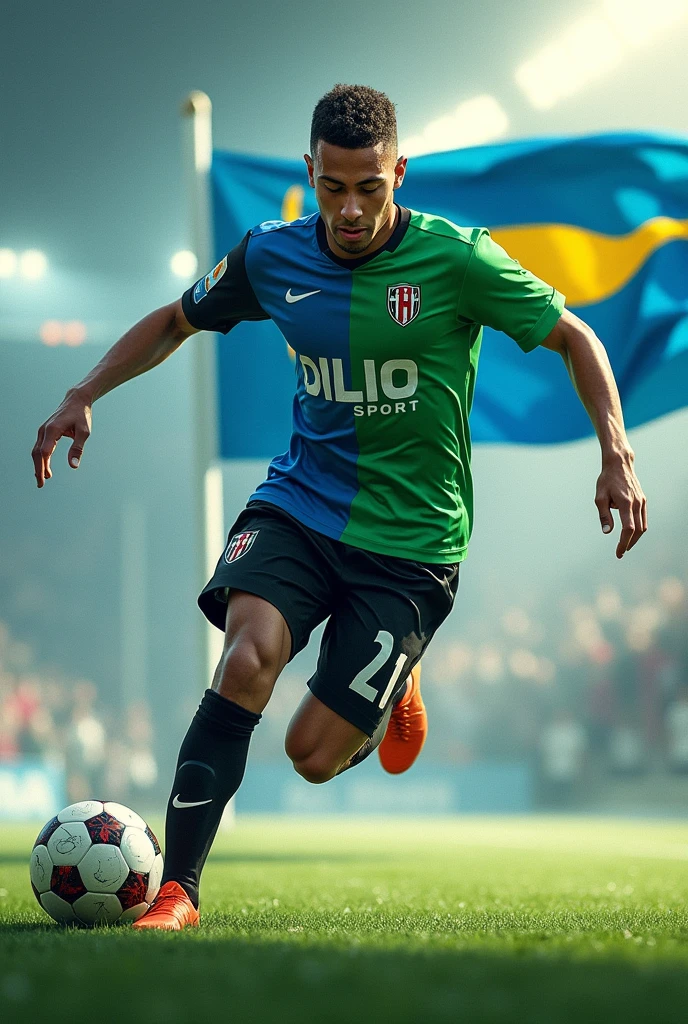 DILIO SPORT, green, blue, black, flag soccer