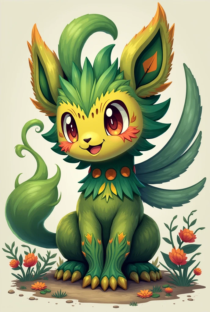 Create a Grass-type starter Pokémon with 2 evolutions based on the region of Mexico