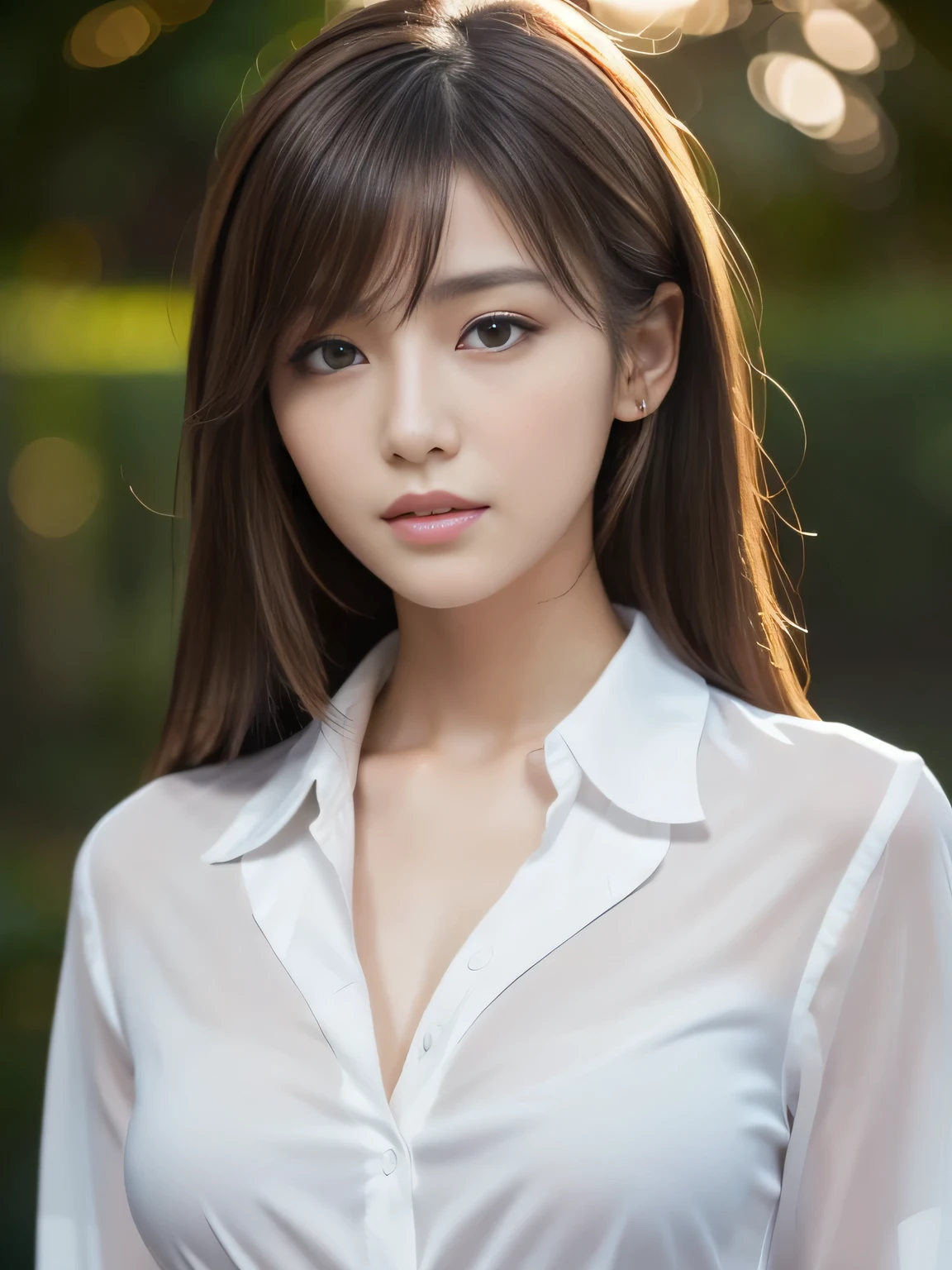 (Detailed skin), (Shiny skin), 8k, Highest quality, masterpiece, Ultra-high resolution, (Realistic:1.4), RAW Photos, (Soft saturation), (Fair skin:1.2), Half-Japanese beauty, 19 years old, Light brown hair, medium hair),  (Pretty face:1.4), ((Beautiful lighting:1.3)), (black dress), (Highly detailed face, Highly detailed lips, fine grain, double eyelid, Highly detailed and evenly balanced eyes), (Sharp focus:1.2), ((Full Body Shot)), (Perfect Anatomy:1.3), (Beautiful woman with perfect figure:1.2), (white shirt with collar), ((Random sexy poses:1.2)), Shibuya,