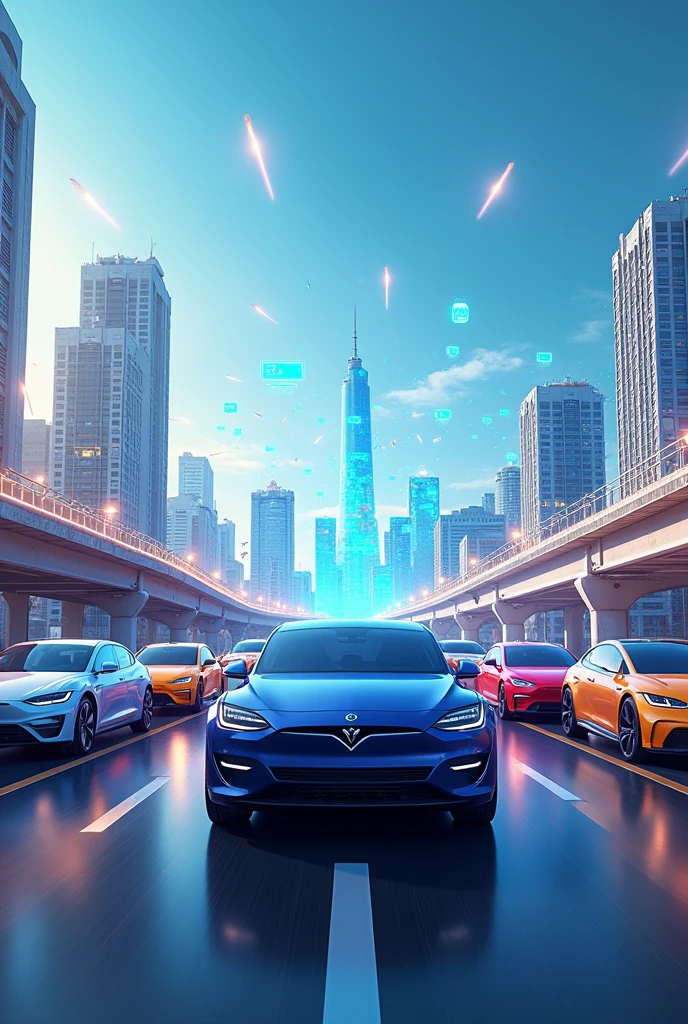 Create an image of dija " New imported electric vehicles have increased their sales by 92%% so far in 2024" and put D&D Electric Drive