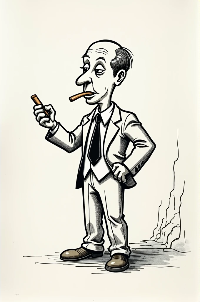Edward Bernays cartoon drawing to draw
