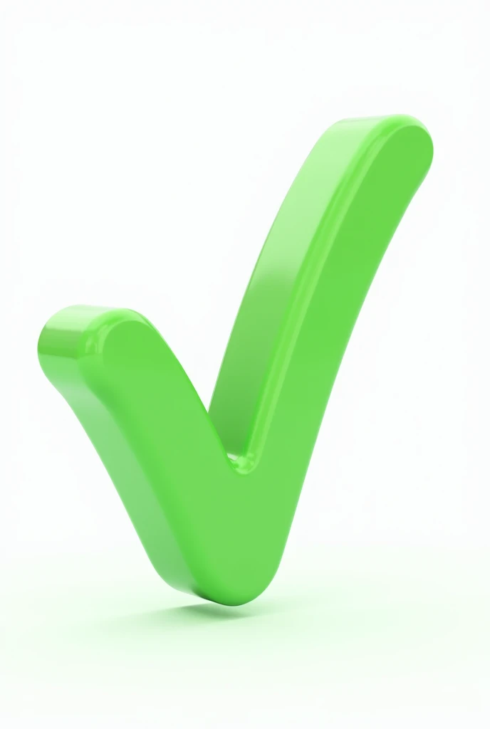 3 d image, emoticons "✅" green color, Lively,  white background