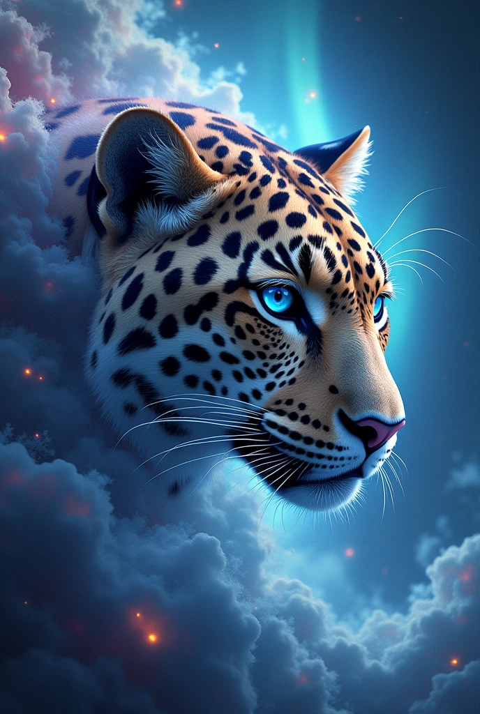 Leopard head, little cold Touch mystic feeling polar Lights,nebula