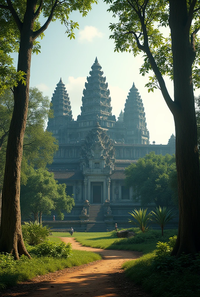 Angkor wat and forest surrounding