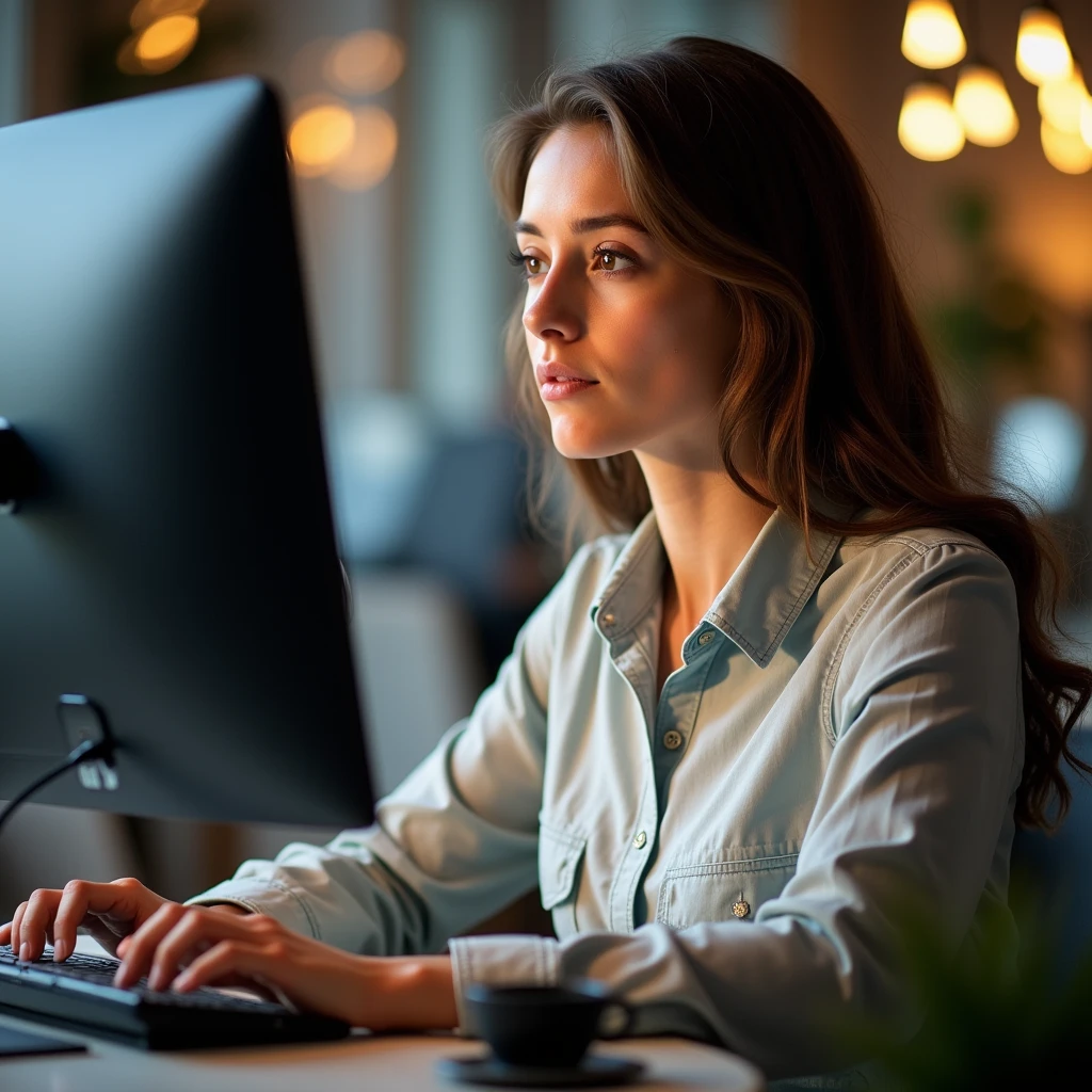 Woman working at computer