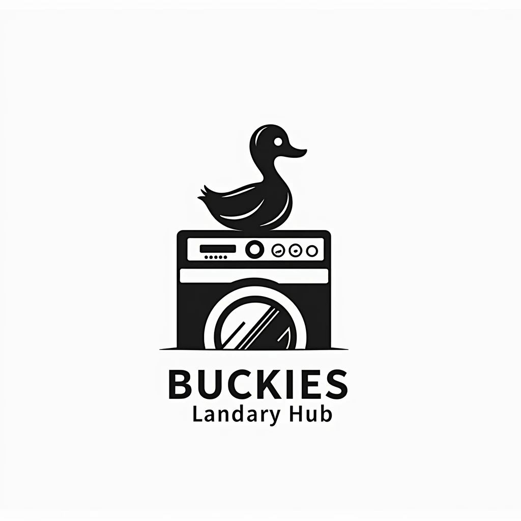 Simple logo of black duck on top of Washing Machine