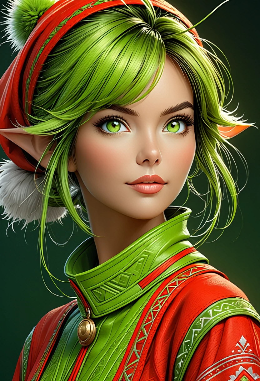 Anthropomorphic female grinch grasshopper mage. Official Art – Charecter profile. An Award-Winning Digital Masterpiece In 4K Ultra HD, Extreme Detail And Intricate Realism. Symmetrical Face. This Concept Art Brought To Life By The Hands Of Artists Like Wlop & Artgerm In A Stunning 2D Vector Illustration.Background Is A Panoramic Vista.