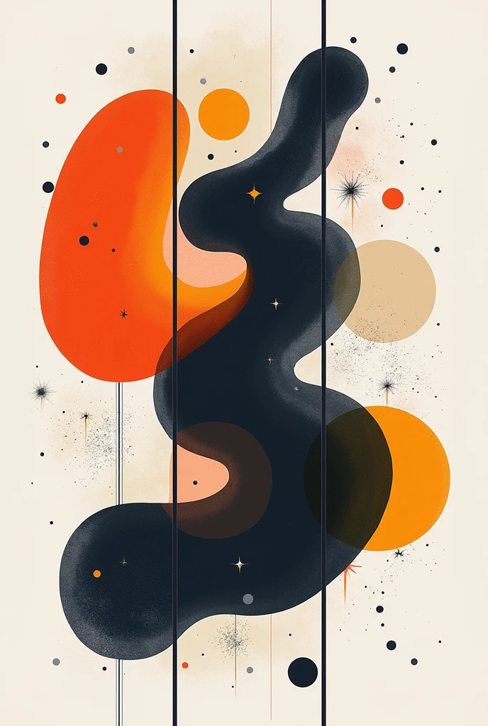 Modern abstract triptych