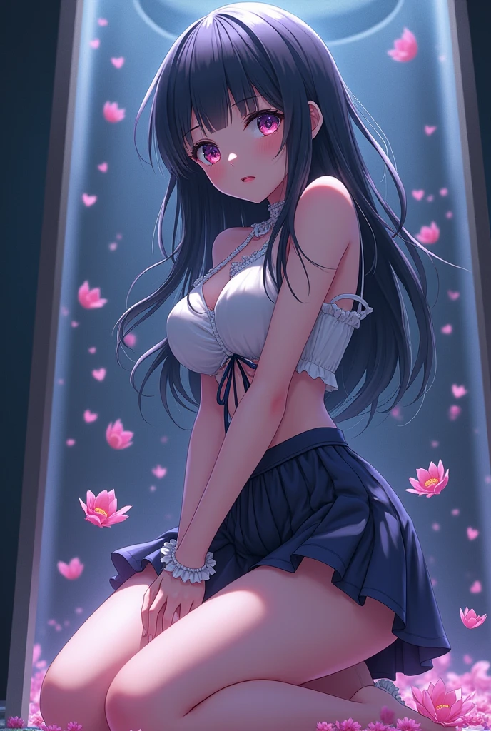 {{{{{3,318 trillion pixels high resolution, nsfw, Realistic scenery and lovely Japanese girl, In this scene the heroine is chosen as a human pillar, A full whipped deep cleavage rapidly emerged, the charm she exudes spurs forces her to lift her legs and open her legs and continues to fuck, thicken the lips look pretty, Boobs are fluffy and bouncy, Tits that get rounder bigger her deep tight cleavage}}}}},{{{{{A neat girl who stands on her knees and opens her crotch traces her crotch with her fingertips and with a faint moan experiences her first climax and becomes a little more mature and innocent masturbator, white cheeks, The moment when the eyes of the heroine's girl are replaced with kaleidoscopic irises, magical in a romantic Cylindrical crystal herbarium showcase filled with oil, Herbarium-soaked her tits become so plump that they break the blouse of an even smaller-sized girl and her hair grows longer and sexier while she still looks like a girl, Cuteness preserved forever shining in exchange for life from her, wearing cute ribbon blouse and skirt, frills scrunchie on her wrist, her beautiful slender underbust, slender curvy cute waistline, an lewd fetish for lips and necks and waistlines, her clearer nip line from underbust to hips, gloomy straight black wig, thick vivid lips}}}}},{{Extremely detailed}},{{{{{heroine girl's Sexually unused body with pure and innocent aura}}}}}