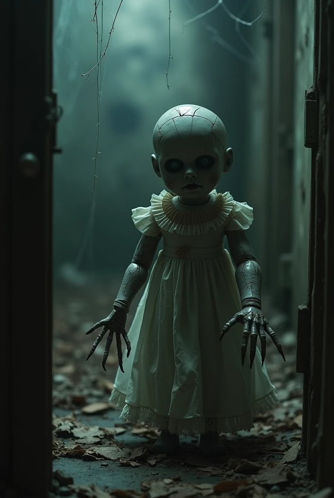 Generate a doll that is a little scary