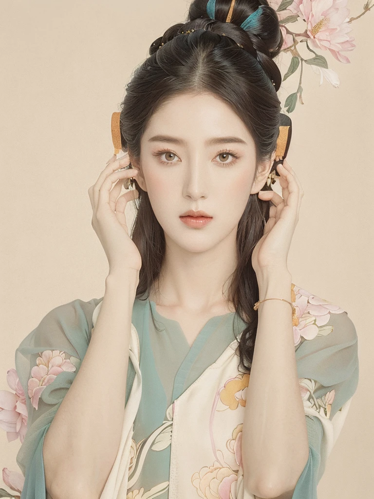 (1 Girl:1.4),Solitary, Gorgeous， Extremely detailed,(Joshua Middleton Comic Cover Art:1.1), (action:1.2),(Concretism:1.2),(Hyperpolarization:1.5),rich and colorful,The most detailed,white gray background, White Hanfu, Pastel colors， (masterpiece, Top quality, best quality, Official Art, beautiful and aesthetic:1.2),