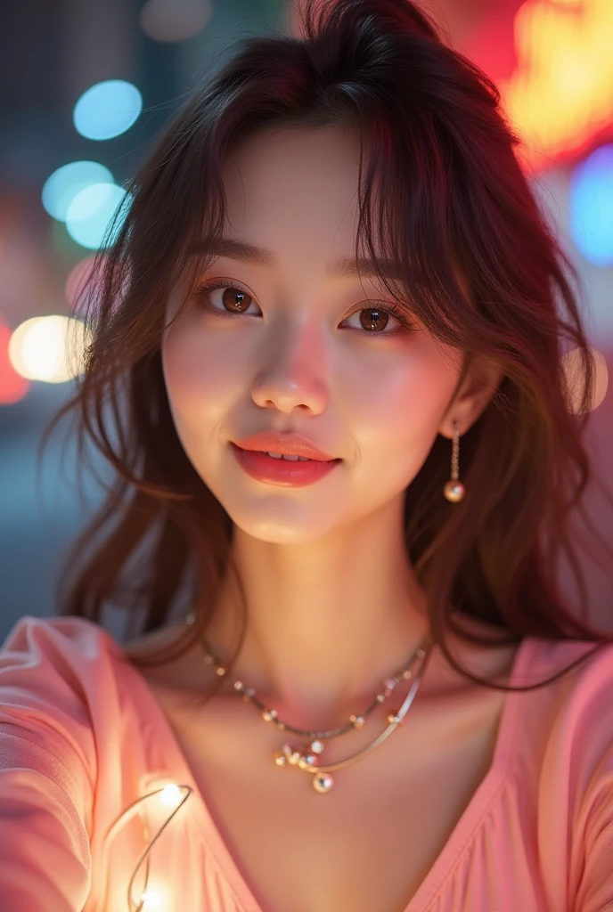 18-year-old Japanese model,very pretty and pretty,loved by everyone in the world, Looking at the camera taking a selfie in a Tiktok video resolution