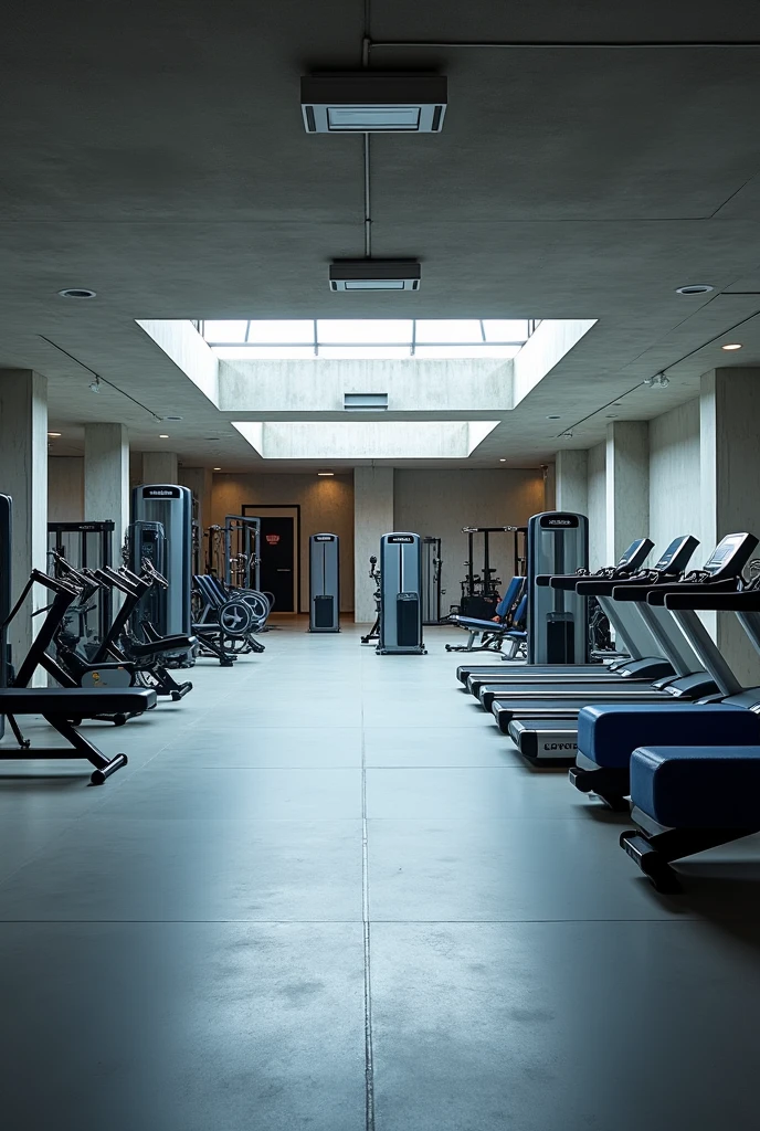 gym, in the basement, Without people