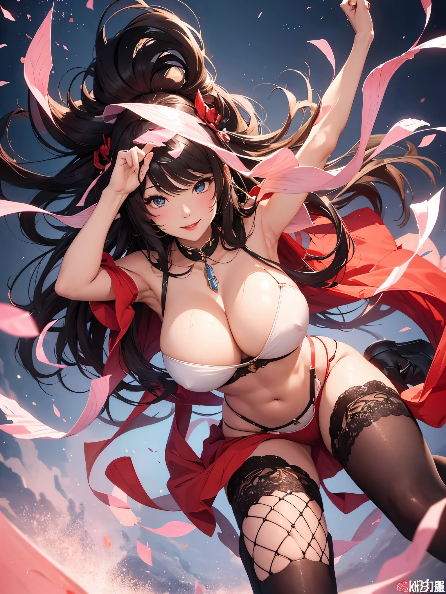 High definition、Highest quality、Skin like in the picture、Flowing hair texture、Red lips、G-cup bust、Smiling Beauty、Blue or red camisole、At the Gion Festival、Colorful garter belts and fishnet stockings、A woman being covered in a large amount of milky liquid、vibrator、Navel exposed、Short skirt、T-back shorts、whole body、Beautiful woman in standing pose、Thighs、Cleavage、stiletto heels、Nice body、