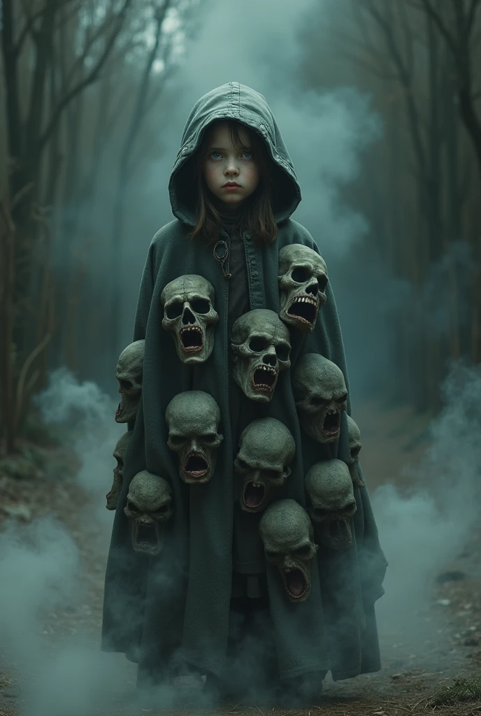, Innocent Peasant, Wearing a creepy coat made of humans'Screaming face, There's a thin layer of alcohol and smoke at their feet.