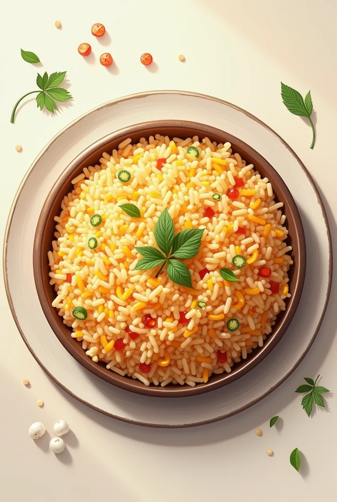 pilaf picture contains a round frame