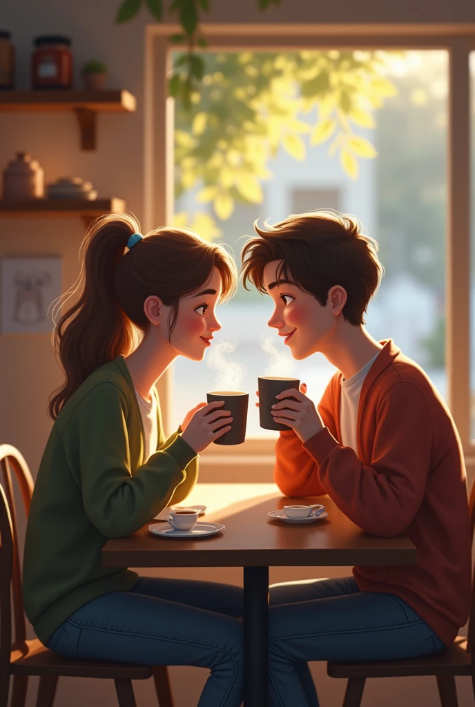 Daily dose bame on girl and boy drink coffee