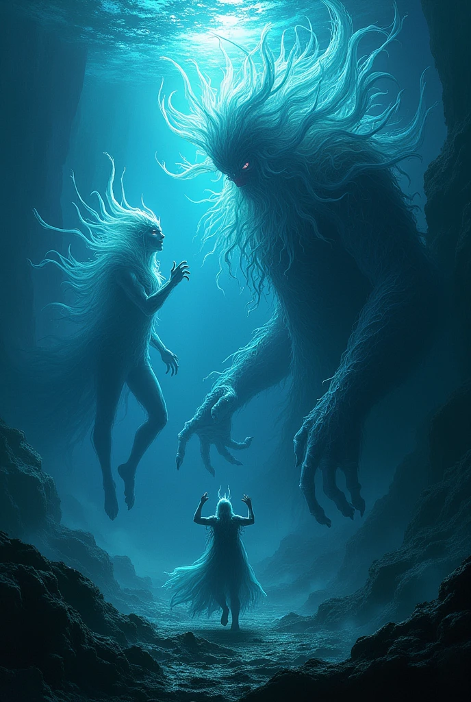 a painting of a beyond-dimensional fantasy world,a world of under the sea,Atlantis,science fiction,uplighting,studio Ghibli,unreal engine,epic composition,CG digital render,Ultra HD,technique highly detailed,triadic color scheme, 8K Details, Futuristic, Award Winning Quality, Masterpiece,