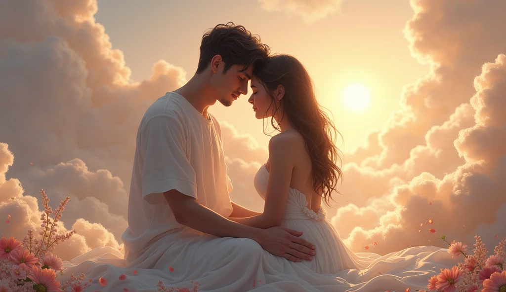 In a heavenly place the lover lies with his head in the lover's lap