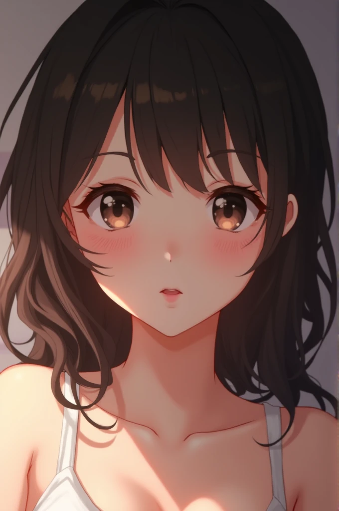 Close-up of a naked anime girl