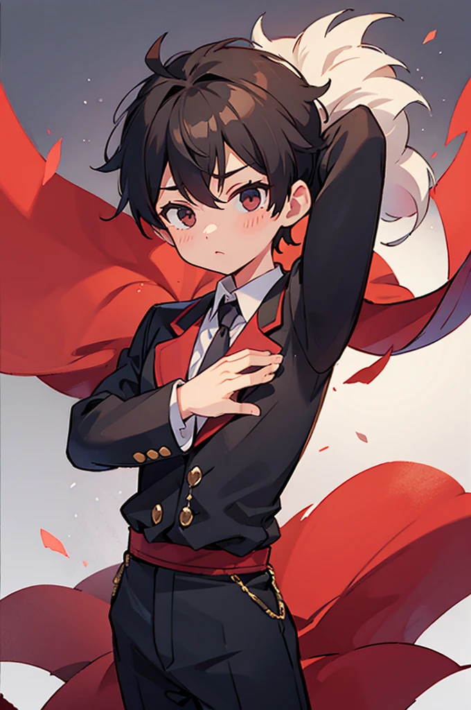 (((boy, male))), elegant dinamic pose , demon boy