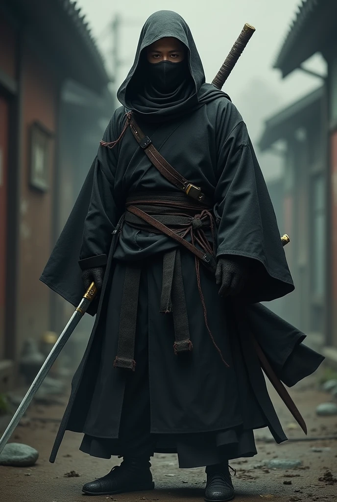 Japanese, ninja, hattori hanzo, full body, 4k, realistic, illustration