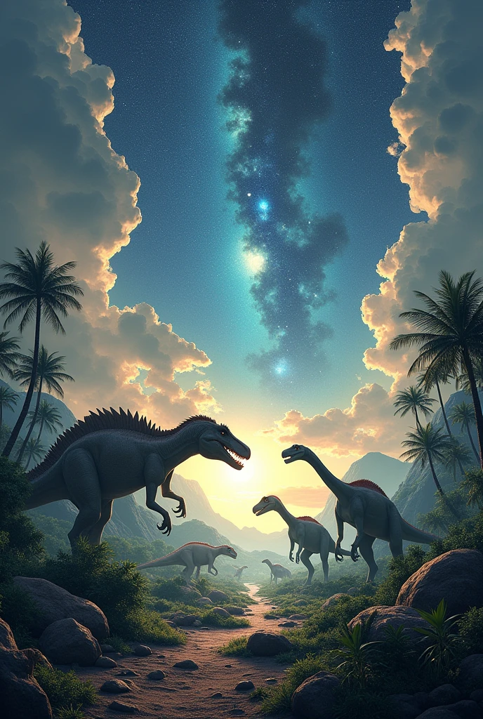 Dinosaur universe with sky drop