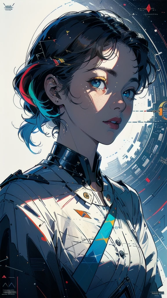 (((masterpiece, highest quality))),(((solo:1.2))),(((1girl:1.2))),32k wallpaper, very detailed, poster, vintage science fiction,(((((geometric cinematic movie poster))))), (bauhaus), shape,(((abstract))),(mid century modern),movie poster,(((((portfolio))))),(((((Close-up))))),(((((bust up))))),((((more various angle)))),(((highlight))),Vast landscape,((((heterochromia)))),(((complete. detailed face))),(((Extremely talented))),(((most complecated machine))),((Overall colorfully)),(((((Absolutely no background))))),(((phenomenon)))