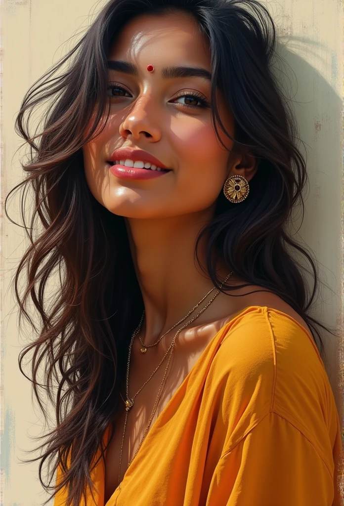 ((speedpaint) +++ Retrato de uma mulher, Indian ,pintura com faca de paleta, estilo impressionista, Brushstroke technique, Great strokes