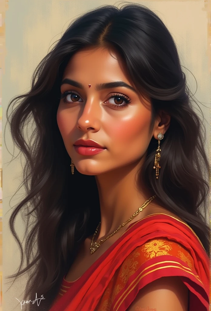 ((speedpaint) +++ Retrato de uma mulher, Indian ,pintura com faca de paleta, estilo impressionista, Brushstroke technique, Great strokes