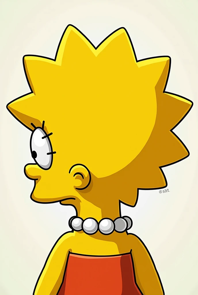 Lisa Simpson Picture from the back From her forehead
please eyes don't show

