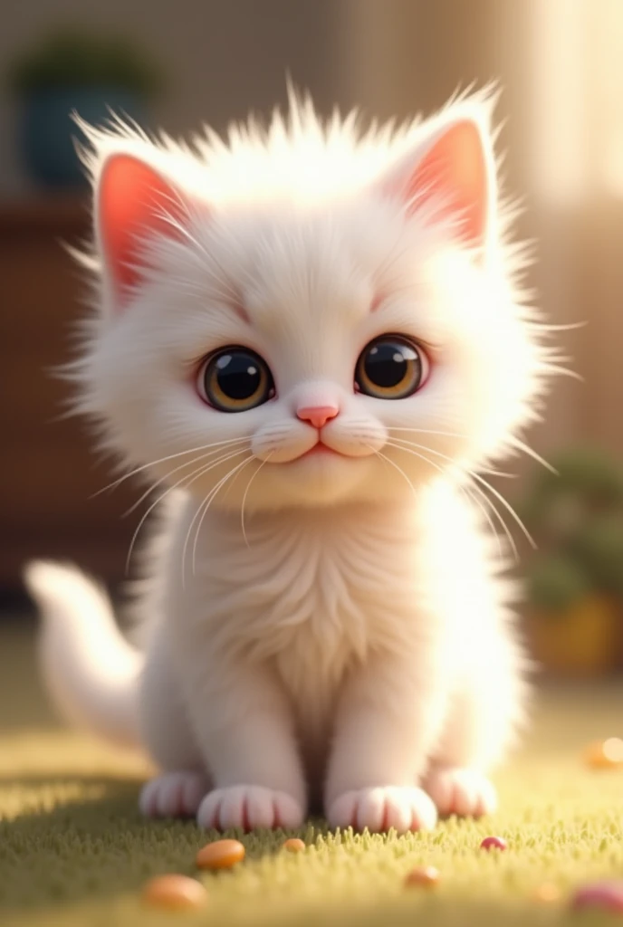 Cute white kitten