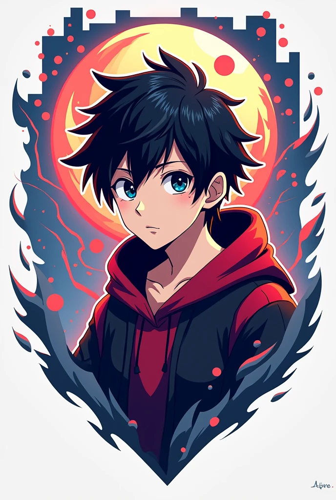 Make a logo I'm a anime content creator my profile name anime world boy