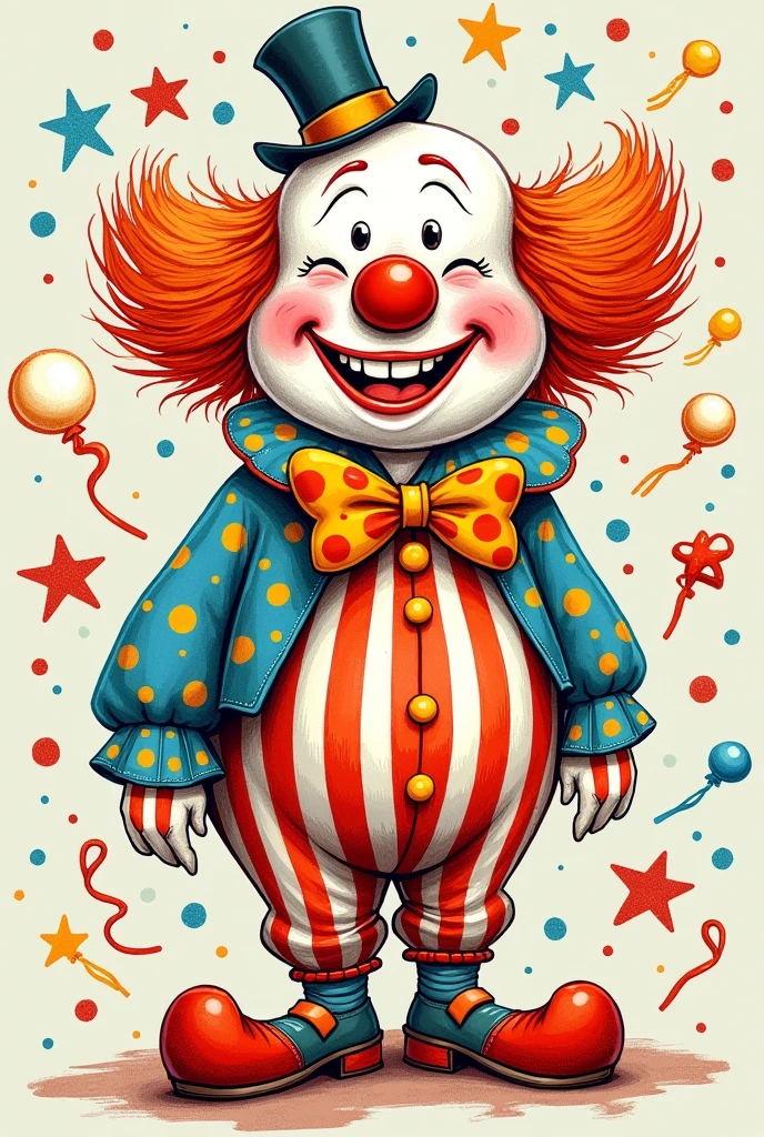 A drawing of Benjamin the clown 