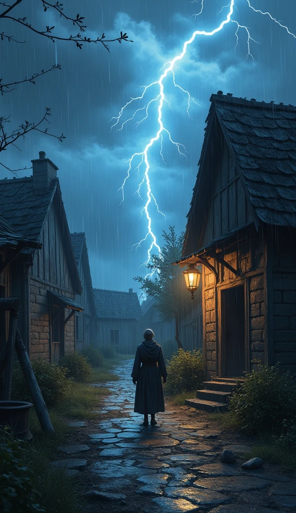 That night, the merchant’s home was struck by lightning, and he lost everything. Desperate, he wandered to the old woman’s house