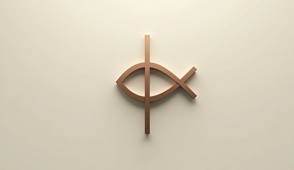 A Religious Symbol, like a cross or a fish, stylized in a modern and simple way.