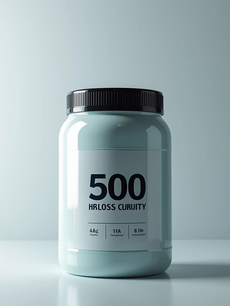 a close up of the 500 L supplement jar