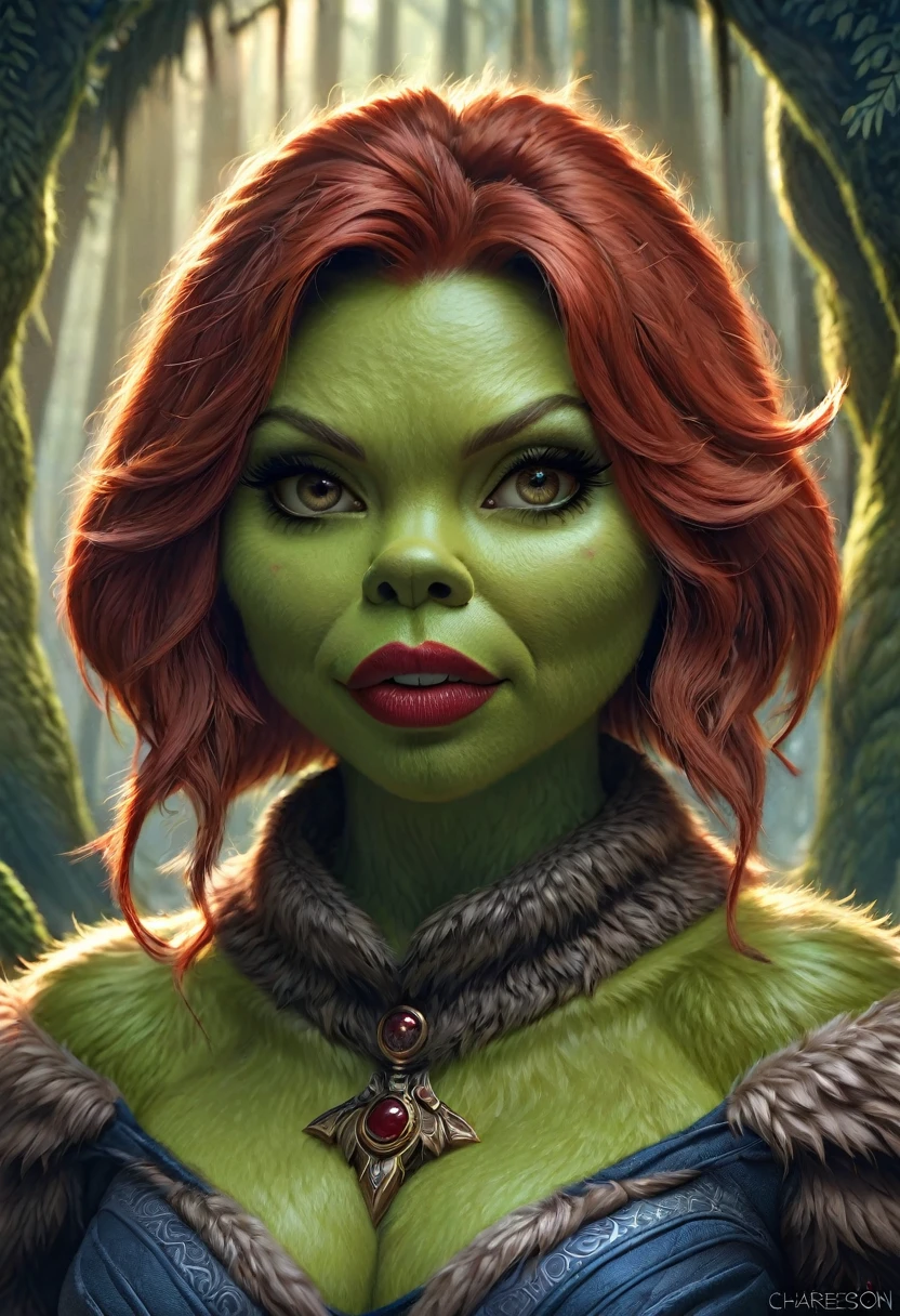 Anthropomorphic female grinch mage. Official Art – Charecter profile. An Award-Winning Digital Masterpiece In 4K Ultra HD, Extreme Detail And Intricate Realism. Symmetrical Face. This Concept Art Brought To Life By The Hands Of Artists Like Wlop & Artgerm In A Stunning 2D Vector Illustration.Background Is A Panoramic Vista. Scarlett Johanson
