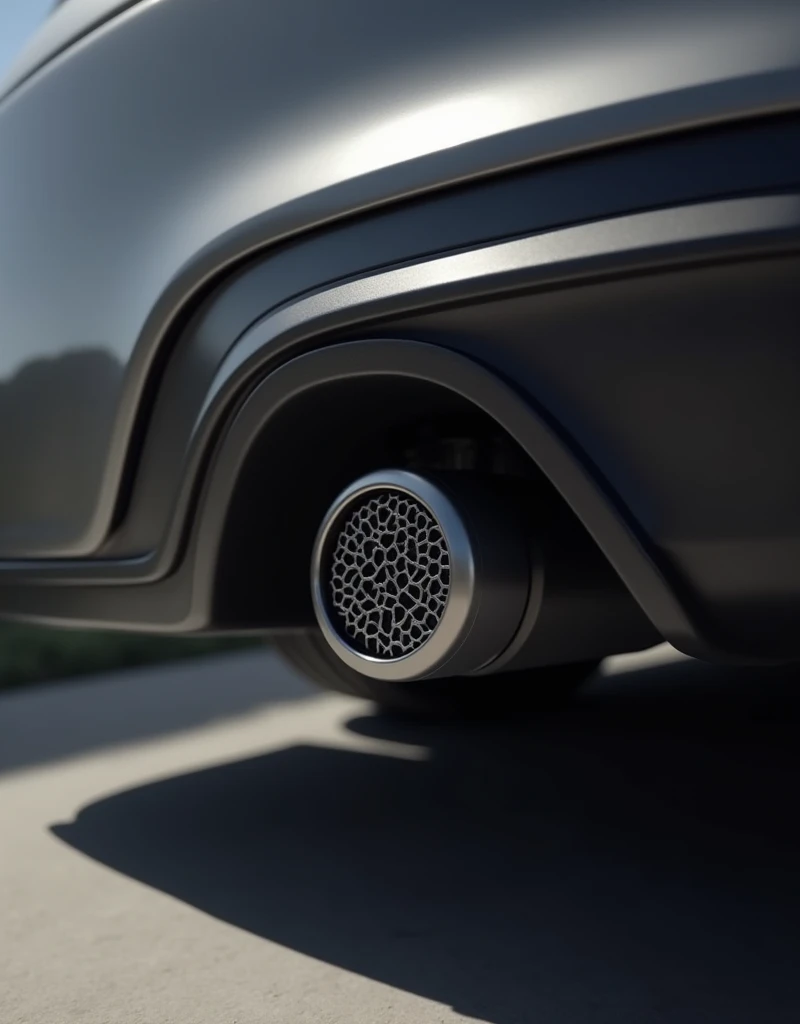small circular and medium air filter for the exhaust of the car