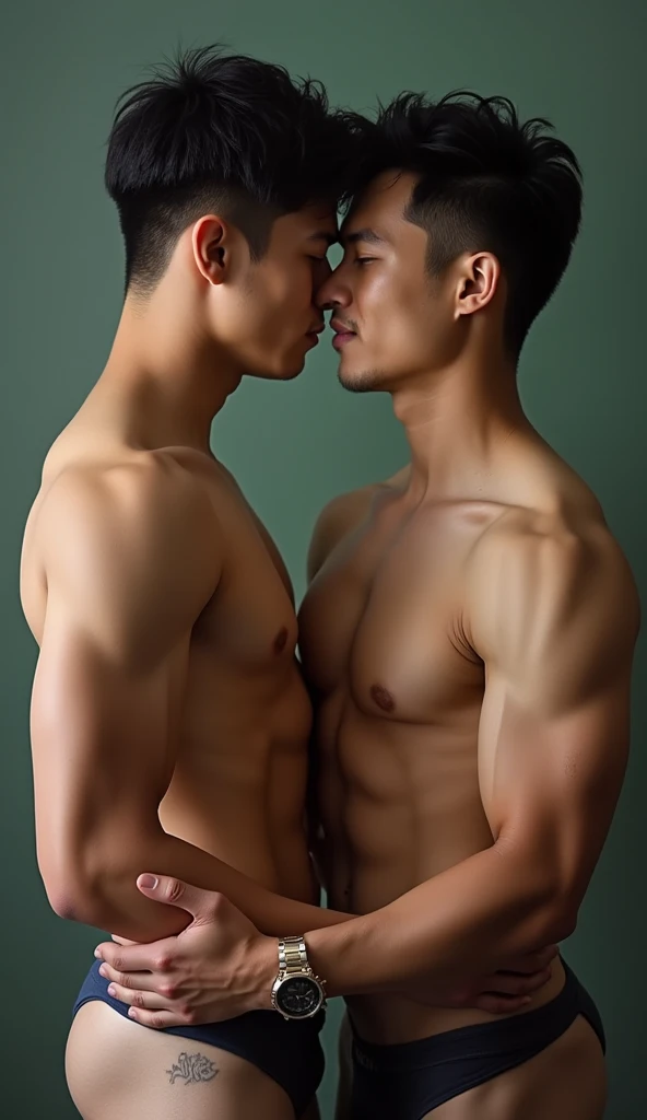 2 Vietnamese men, 25 years old, 2 Asian people , bare, big penis, hug and kiss, Handsome and elegant, just, sexy , Masculine and handsome，hugs and kisses, have muscles，Muscles look good.，hairy, Have fair skin..,no beard, full body photo,(very detailed, realistic, best quality, 4K, 8ก, height, Masterpiece:1.3), mature man, Charming and outstanding , (The body builds muscle), อวัยวะsexชายใหญ่, sweat, dirty face ,tight chest, sex,See-through shirt, Erotic, Horny, Look straight.., Accessories include a luxury watch., in the classroom,Look at the viewer.,muscle veins,no underwear 