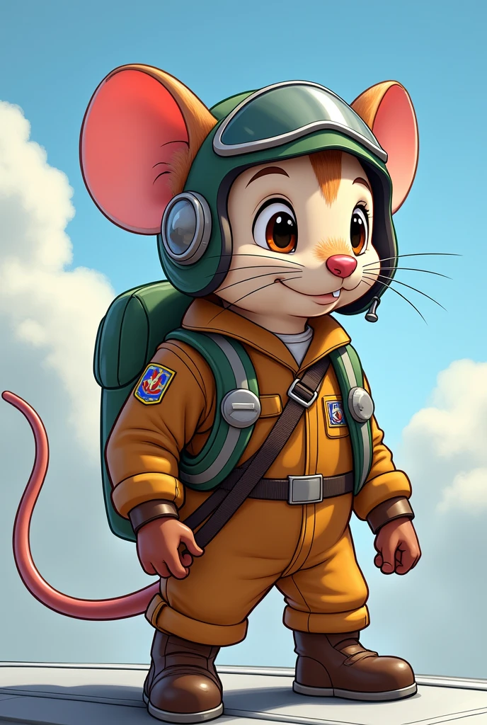 Cinderella's Gus Gus in a fighter pilot uniform 