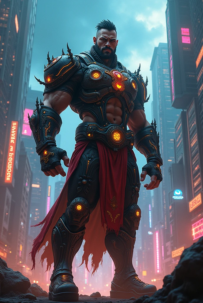 Brazilian cyberpunk strongman folklore