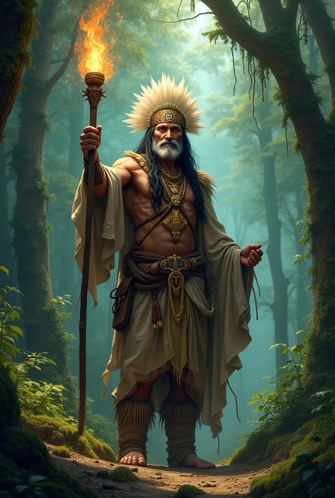 Native American with a pact with Mother Nature br newest
Using magic
With a staff