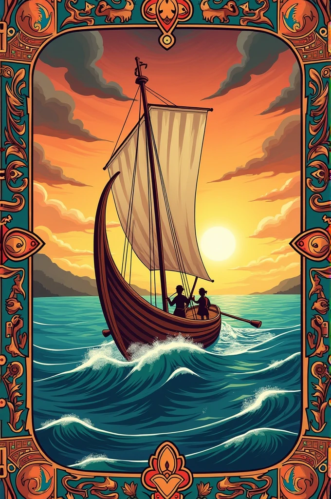 To design a poster for the tourism and heritage month focusing on the ancient Austronesian culture, particularly targeting the Asia Pacific region, I would incorporate several key elements to visually convey the rich heritage and maritime traditions of the Austronesian peoples.
Design Concept:
Theme: "Journey Across the Seas: The Legacy of Austronesian Maritime Culture"
Visual Elements:
Central Imagery
Voyaging Canoe (Balangay or Outrigger Canoe):The centerpiece of the poster would feature a detailed and artistic rendering of a traditional Austronesian voyaging canoe, such as a balangay or an outrigger canoe. These vessels symbolize the Austronesians' mastery of the seas and their adventurous spirit. The canoe could be depicted cutting through the waves under a vibrant sky, symbolizing the journey across vast oceans.
Cultural Symbols:
Tattoo Patterns and Motifs:Incorporate traditional Austronesian tattoo patterns and symbols around the borders or integrated into the background. These motifs could include geometric patterns, stylized ocean waves, or depictions of sea creatures, which hold cultural significance and convey the deep connection between the Austronesians and the sea.
Ancestral Figures and Artifacts: Subtle depictions of Austronesian ancestral figures, like ancestral spirits or deities, could be integrated into the design. Artifacts such as pottery, tools, or traditional musical instruments could also be included to emphasize the cultural richness.
Color Palette:
Oceanic Blues and Turquoise: Dominant shades of blue and turquoise would reflect the ocean, central to Austronesian life. These colors convey tranquility, depth, and the expanse of the sea.
Earthy Browns and Greens: To balance the blues, earthy tones representing land, nature, and heritage would be used. These could be applied to the canoe, tattoos, and artifacts.
Sunset Oranges and Yellows: Warm tones of orange and yellow could highlight the sky or backgrou