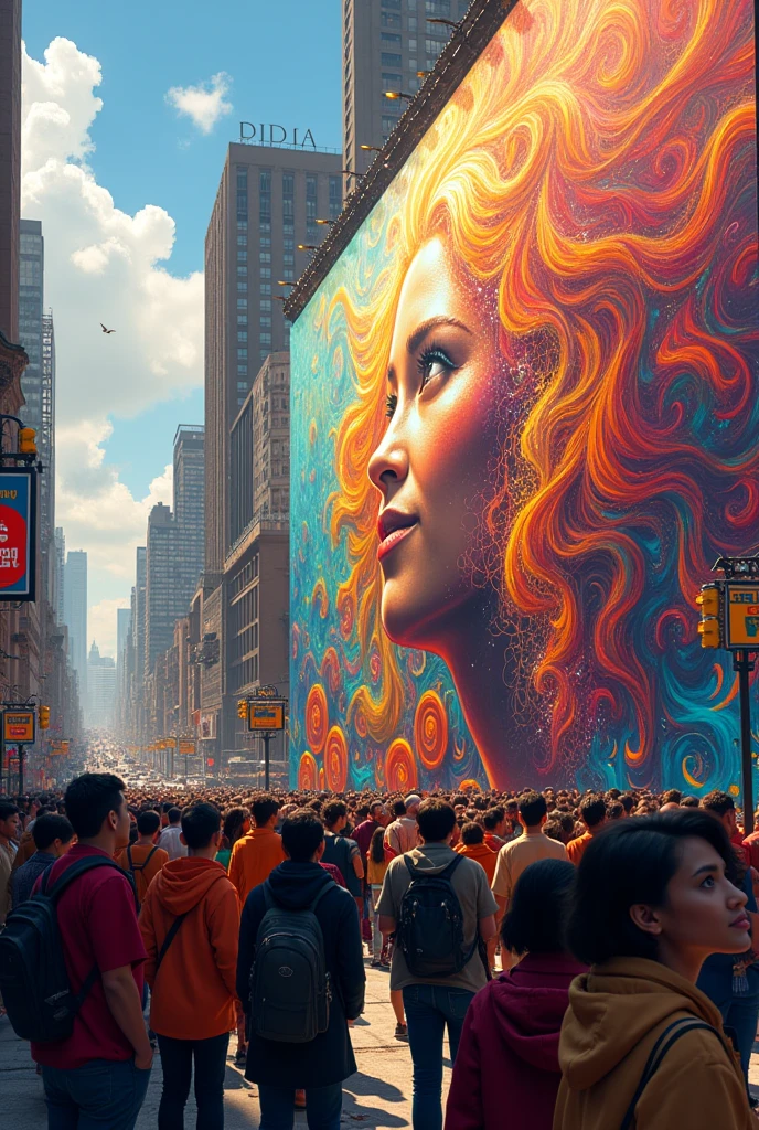 The mural becomes an instant sensation, attracting a crowd of admirers. People are seen marveling at the artwork, with expressions of awe and appreciation.