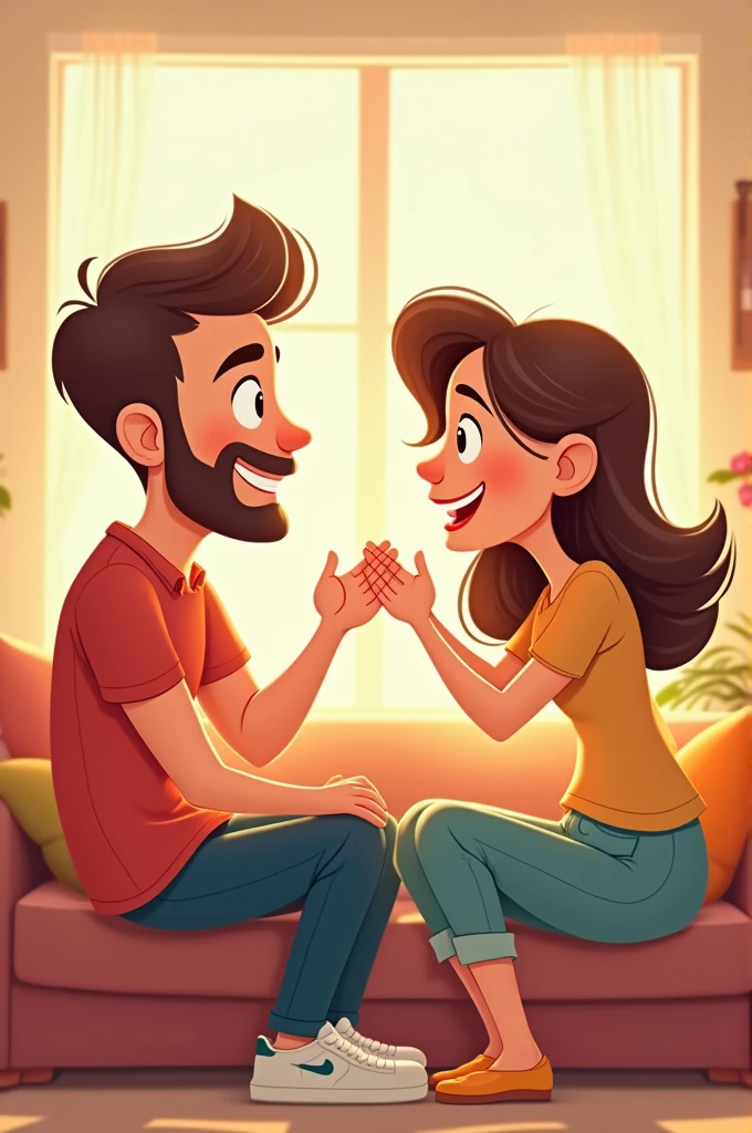 Dialogue between husband and wife cartoon character