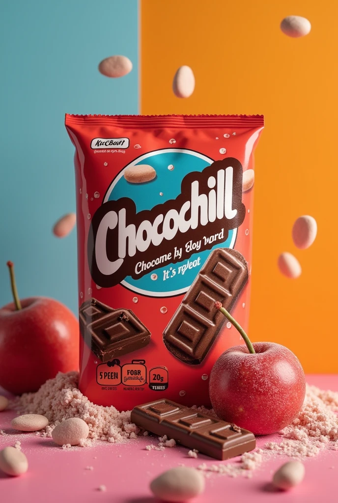 Can you please help me by creating pieces for Instagram?, We are going to launch a product on the market, It&#39;s a chocolate, is called: Chocochill, the slogan is: Relax, Enjoy and repeat It&#39;s chocochill!, The name of the campaign is: chocochill It&#39;s Mmm... y chill! The target audience that we want to reach with the product and that we want to impact with the publications is: Young audience between  and , in school stages that enjoy a snack that represents them in their category in an irreverent way that invites them to mark their style, Young people who are hungry for the world and are above average people as they are digital natives and their activities revolve around fun.