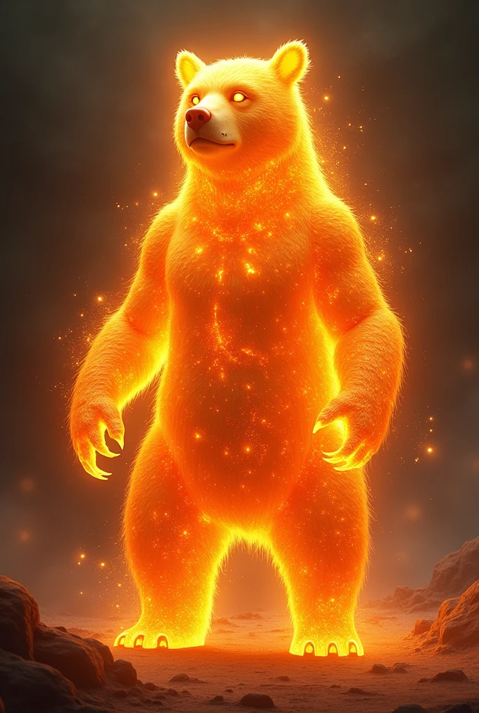 A bear made only with orange mana 

