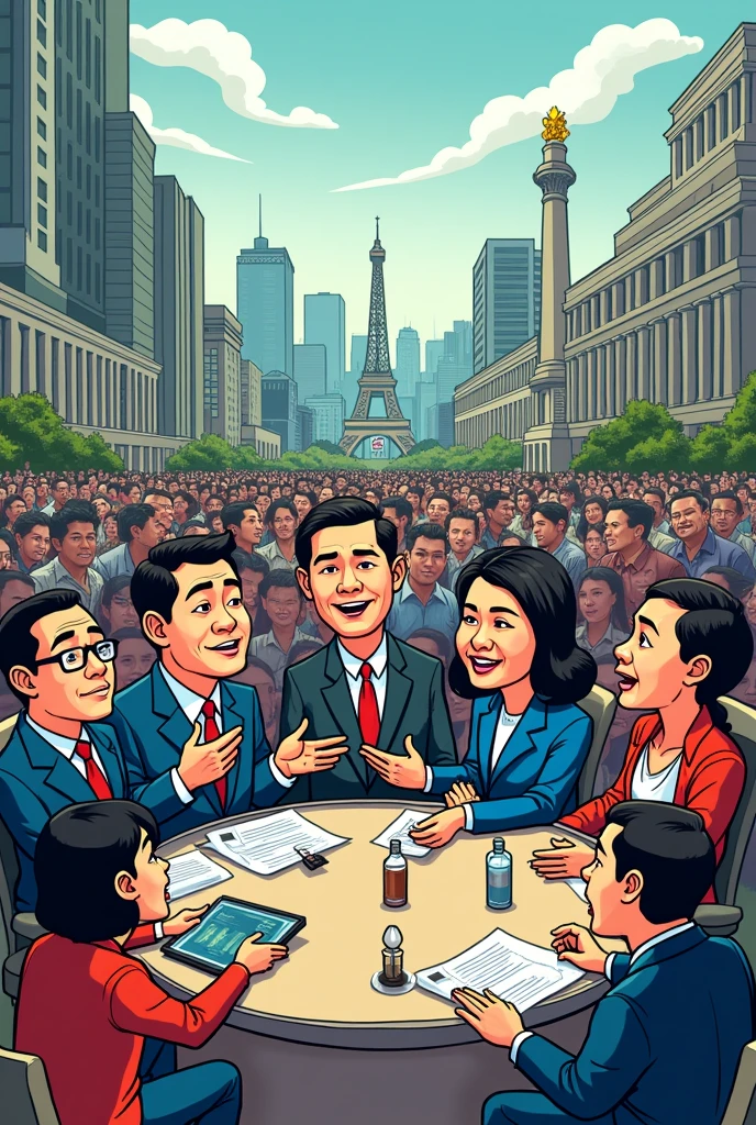 a cartoon about how philippine media their roles in this democratic country.
