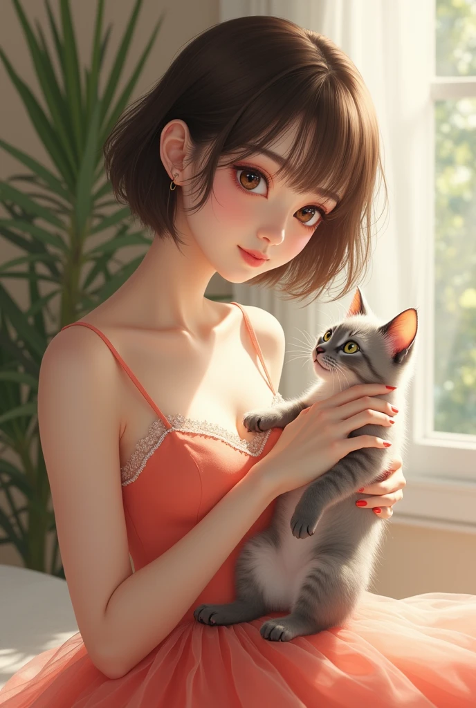 (Best quality:1.1), (Masterpiece:1.4), (Illustration fantastique:1.2), 1fille, ((bimbo)), anime girl laying on the floor with food and a cat, at pixiv, top rated on pixiv, pixiv 3dcg, pixiv, by Shitao, trending on artstation pixiv, guweiz on pixiv artstation, popular on pixiv, small curvy , [ 4 k digital art ]!!, seductive anime girl